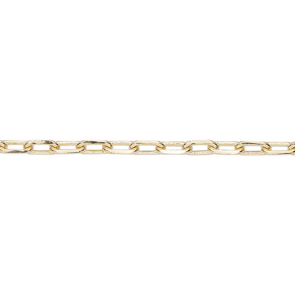 Chain, gold-finished brass, 3mm paperclip. Sold per pkg of 50 feet. image number 0