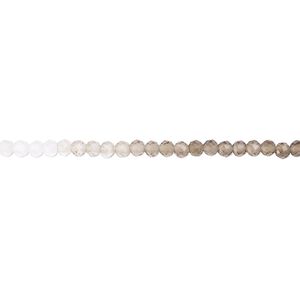 Quartz crystal / smoky quartz 1pkg1, faceted round bead 13 inch 2mm