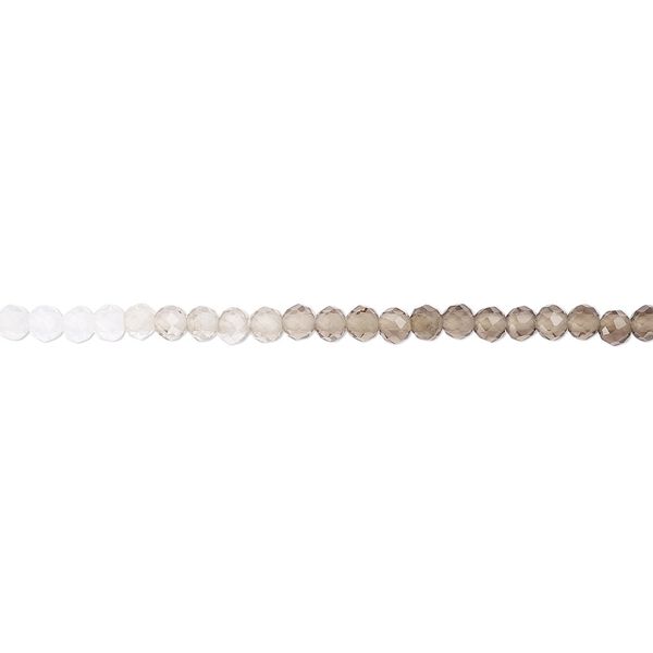 Quartz crystal / smoky quartz 1pkg1, faceted round bead 13 inch 2mm image number 0