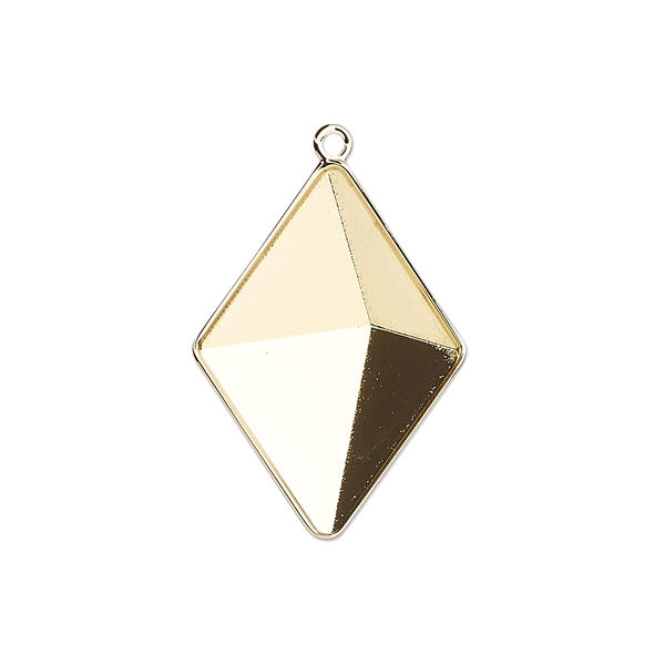 Drop, Almost Instant Jewelry®, gold-plated brass, 25.5x18mm with 24x17mm tilted spike setting (4929/C). Sold individually. image number 0
