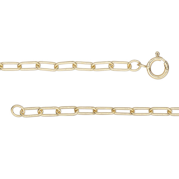 Chain, 14Kt gold-filled, 2.6mm paperclip, 20-inches with springing clasp. Sold individually. image number 0