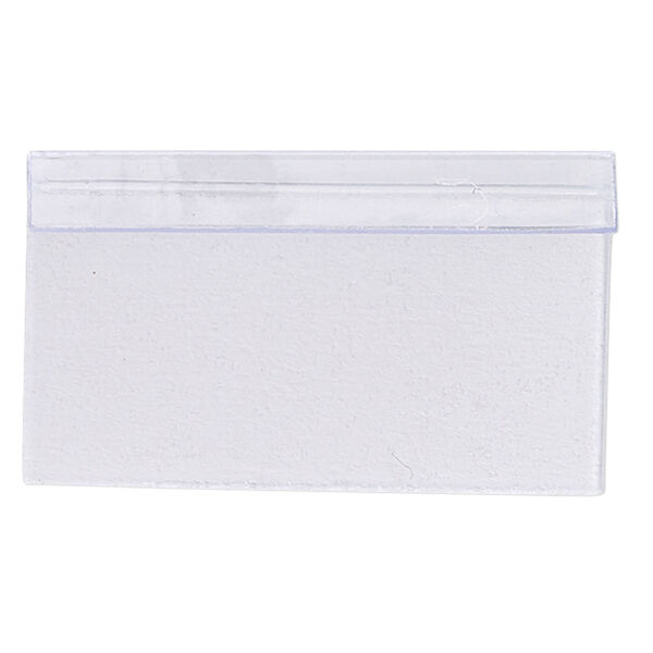 Earring card, PVC plastic, clear, 1 x 1/2 inch rectangle with adhesive front and no holes. Sold per pkg of 100. image number 0