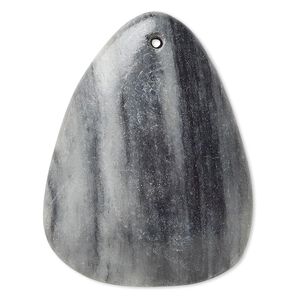 Black / grey marble 1pkg1, puffed flat back rounded triangle focal natural 42x42x32mm-45x45x38mm