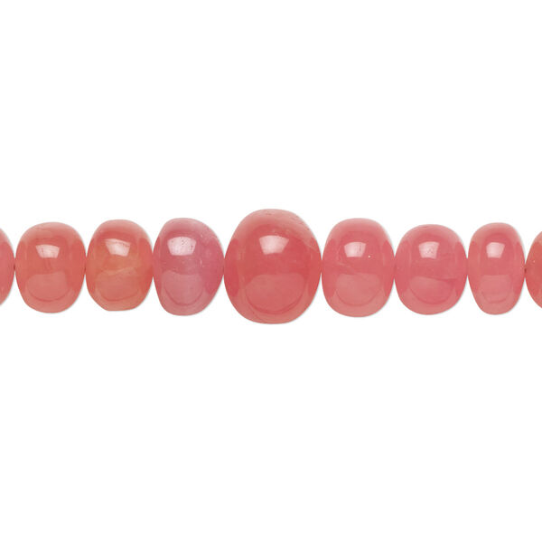Bead, rhodochrosite (natural), 5x2mm-10x8mm graduated hand-cut rondelle, B+ grade, Mohs hardness 3-1/2 to 4-1/2. Sold per 8-inch strand, approximately 45 beads. image number 0