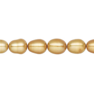 Freshwater pearl 1pkg1 rice, 15 inch burnt umber 6-8mm cultured