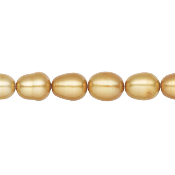 Freshwater pearl 1pkg1 rice, 15 inch burnt umber 6-8mm cultured image number 0
