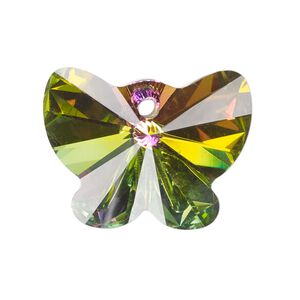 Focal 1pk transparent clear vitrail foil back, Celestial Crystal® 30x23mm butterfly
