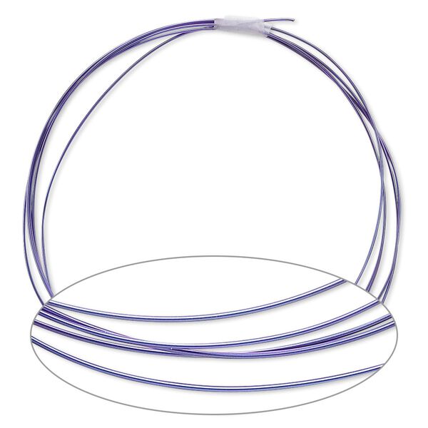 Wire, anodized niobium, purple, half-hard, round, 20 gauge. Sold pkg of 5 feet. image number 0