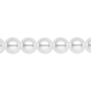 Pearl 2pk white, Celestial Crystal® 8mm round 15.5-16 inch