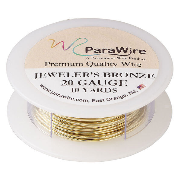Wire, ParaWire™, brass, jeweler's bronze, round, 20 gauge. Sold per 10-yard spool. image number 0