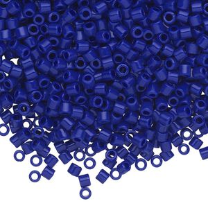 Seed bead, Delica®, glass, pkg/50g, #8 round, opaque cobalt (DBL-0726).