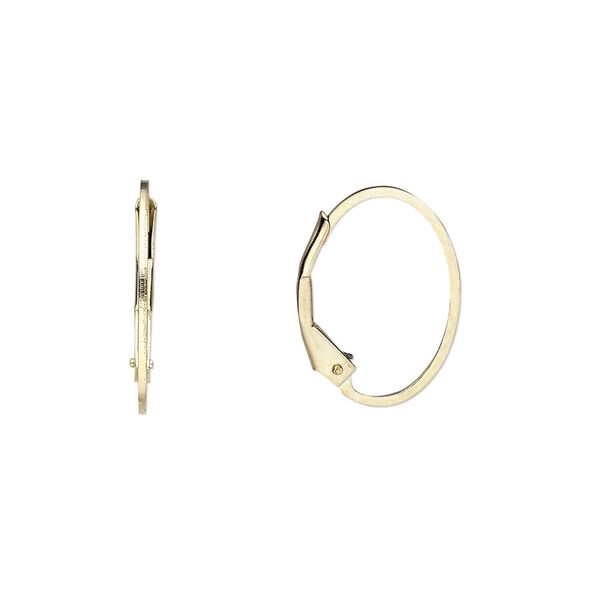 Ear wire, 14Kt gold-filled, 17mm oval leverback. Sold per pair. image number 0