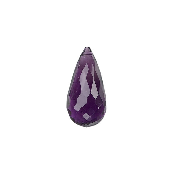 Amethyst 1pkg2, hand-cut top-drilled faceted briolette bead natural 20x10mm image number 0