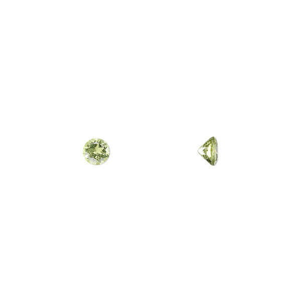 Gem, peridot (natural), 4mm faceted round, A grade, Mohs hardness 6-1/2 to 7. Sold per pkg of 4. image number 0