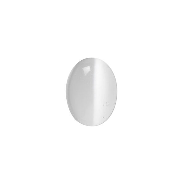 Cabochon, cat's eye glass (fiber optic glass), white, 8x6mm calibrated oval, quality grade. Sold per pkg of 10. image number 0