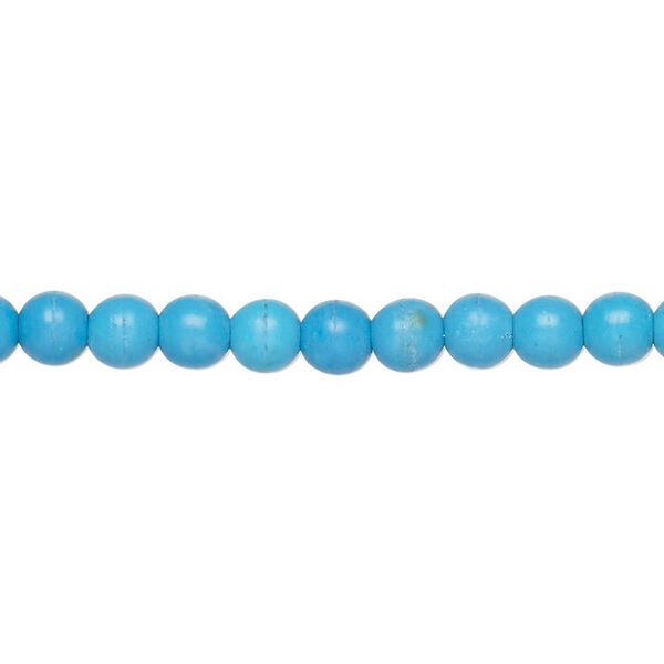 Magnesite 1pkg1, round bead, 15 inch 4-5mm dark blue image number 0
