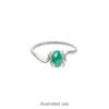 Ring, sterling silver, swirl band with 7x5mm pre-notched 4-prong oval setting, size 7.5. Sold individually. image number 1
