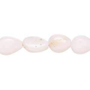 Pink opal 1pkg1, hand-cut puffed teardrop bead natural 8 inch 11x9mm-14x10mm