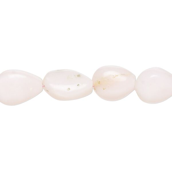Pink opal 1pkg1, hand-cut puffed teardrop bead natural 8 inch 11x9mm-14x10mm image number 0