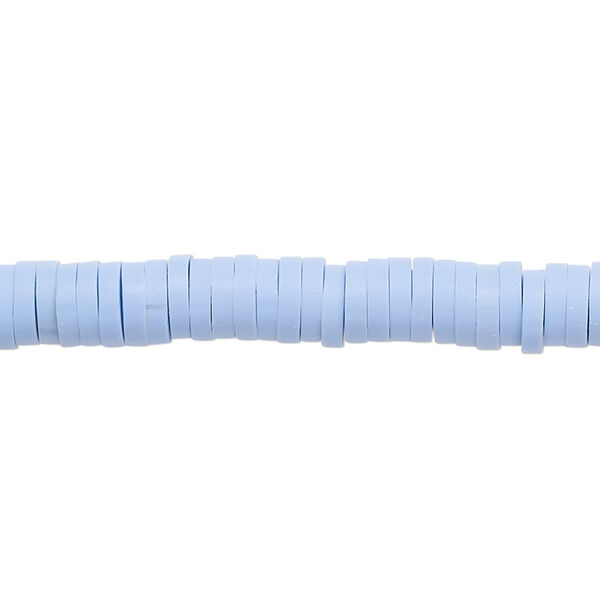 Bead, polymer clay, opaque periwinkle, 6x1.5mm heishi. Sold per pkg of (2) 15-1/2" to 16" strands. image number 0