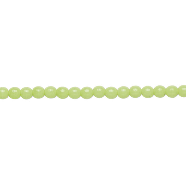 Bead, Czech glass druk, opaque green, 3mm round. Sold per 15-1/2" to 16" strand. image number 0