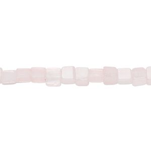 Rose quartz 1pkg1, cube bead natural 15.5-16 inch 4mm