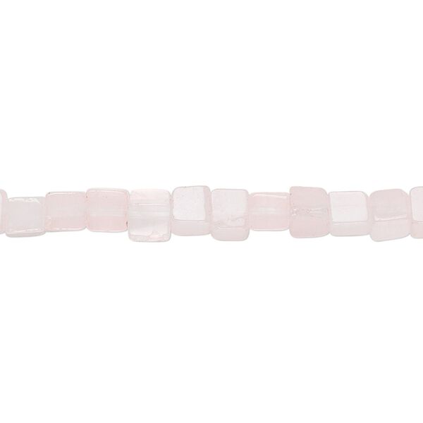 Rose quartz 1pkg1, cube bead natural 15.5-16 inch 4mm image number 0