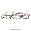 Bracelet mix, waxed cotton cord / glass / silver-finished steel / gold- / silver-coated acrylic, multicolored, 4mm-30x20mm mixed shape, adjustable from 7-1/2 to 9 inches with slip knot closure. Sold per pkg of 5. image number 1