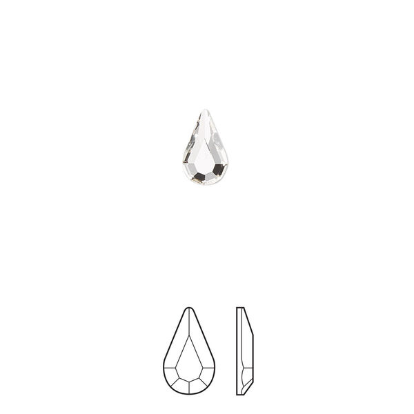 Flat back 360pk crystal foil back, Preciosa MAXIMA Czech crystal rhinestone 8x4.8mm pear image number 0