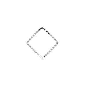 Component, silver-plated brass, 12.5mm single-sided diamond-cut open square, 1.3mm thick. Sold per pkg of 100.