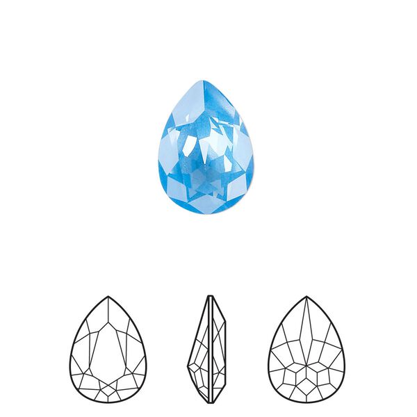 Fancy stone 144pk crystal electric blue ignite LacquerPRO, Swarovski® 14x10mm pear 4320 image number 0