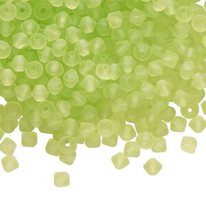 Bead 48pk limecicle matte, Preciosa Czech crystal 4mm bicone
