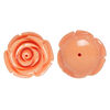 Bead, resin, light salmon pink, 19x19mm half-drilled rose. Sold per pkg of 2. image number 0