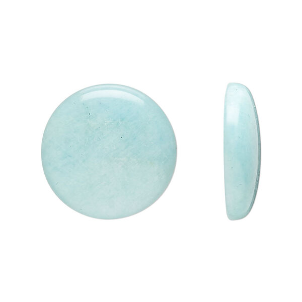 Amazonite 1pkg1, round cab natural B grade, calibrated 20mm image number 0