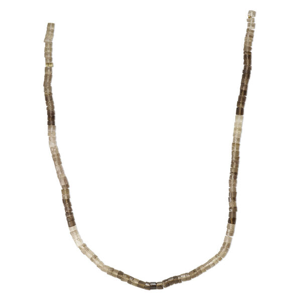 Bead, smoky quartz (heated / irradiated), shaded light-medium, 4x3mm-5x4mm hand-cut heishi, B grade, Mohs hardness 7. Sold per 14-inch strand, approximately 120 beads. image number 0