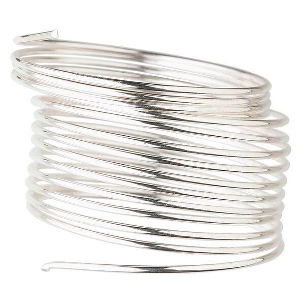 Wire, sterling silver, half-hard, round, 18 gauge. Sold per pkg of 5 feet. image number 0
