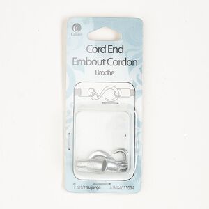 Clasp S-hook 1pkg1, 46x13mm / fits 5.1mm cord, antique silver-finished brass 1-strand