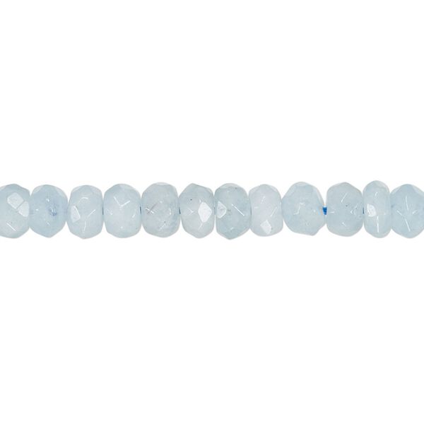 Aquamarine 1pkg1, faceted rondelle bead 15 inch 6x4mm-7x5mm image number 0