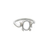 Ring, Sure-Set™, sterling silver, swirl band with 10x8mm 4-prong oval setting, size 8. Sold individually. image number 0