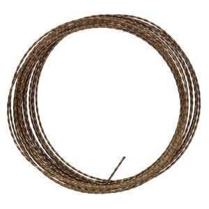 Wire, ParaWire™, vintage bronze-finished copper, twisted square, 21 gauge. Sold per 15-foot section.