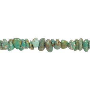 Turquoise 1pkg1, chip / pebble bead 15 inch small