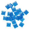 Millefiori glass 1pkg2oz, puffed square bead translucent aqua / dark blue / white 18mm image number 1