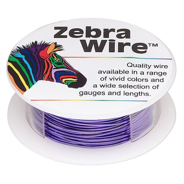 Wire, Zebra Wire™, color-coated copper, violet, 20 gauge. Sold per 15-yard spool. image number 0