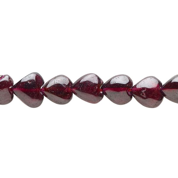 Garnet 1pkg1, hand-cut puffed heart bead 15.5-16 inch 8mm image number 0