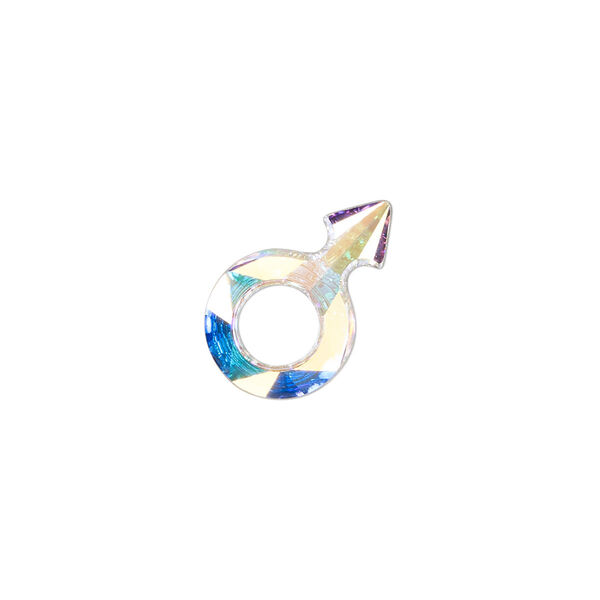 Fancy stone 1pk crystal AB foil back, Crystal Passions® 18x11.5mm male symbol 4878 image number 0
