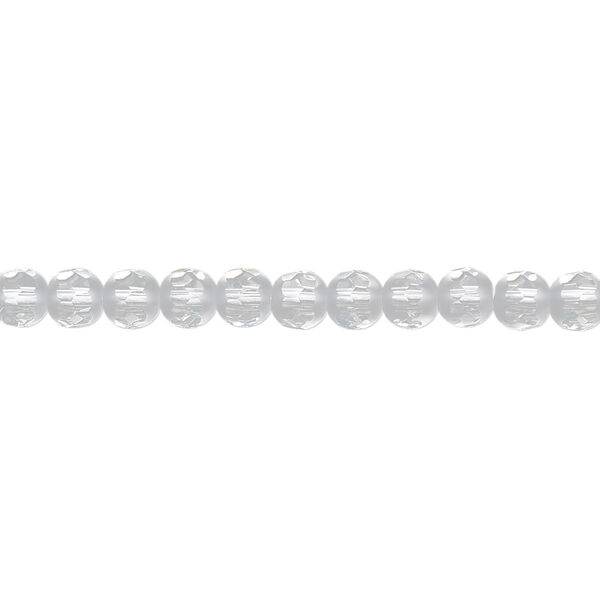 Bead, quartz crystal (natural), partially matte, 4mm partially faceted round, B grade, Mohs hardness 7. Sold per 8-inch strand, approximately 50 beads. image number 0