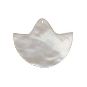 Drop, mother-of-pearl shell (natural), white, 30x25mm axe, Mohs hardness 3-1/2. Sold individually.