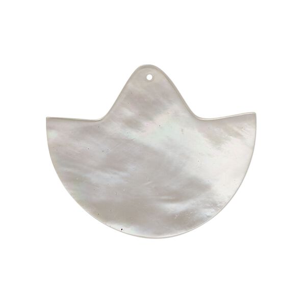 Drop, mother-of-pearl shell (natural), white, 30x25mm axe, Mohs hardness 3-1/2. Sold individually. image number 0