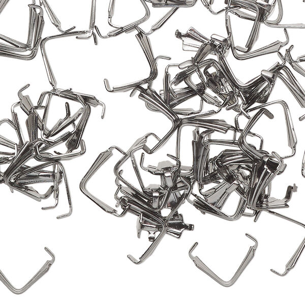 Bail, gunmetal-plated brass, 8x3.5mm ice-pick. Sold per pkg of 100. image number 0
