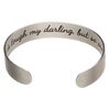 Bracelet cuff 1pkg1 silver-finished brass, black, 12mm wide with peacock on outside / "Life is tough my darling, but so are you" on inside. image number 1